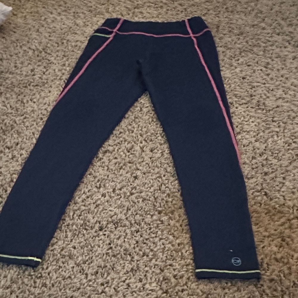 Vineyard Vines Navy Leggings with Pink and Yellow Accents